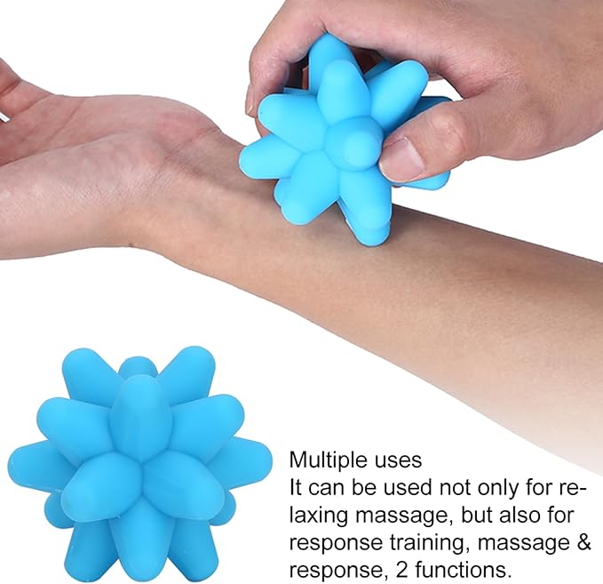 Silicone Massage Ball, Acupoint Physical Massage Balls, Spiky Massage Balls, Fascia Massage Ball Tool, Foot Acupoint Trigger Point Massage for Myofascial Release (Blue)