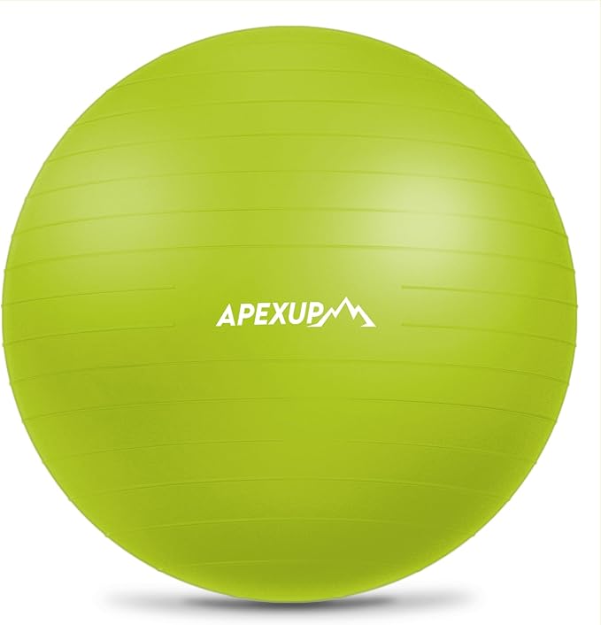 APEXUP Yoga Ball Exercise Ball Anti Slip Heavy Duty for Fitness, Balance & Core Workout, Balance Training, Pregnancy & Physical Therapy, 5 Sizes