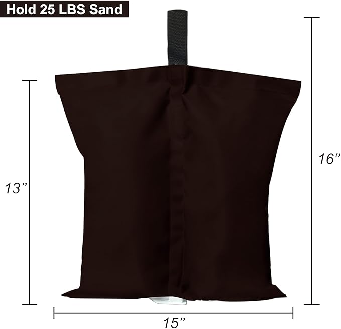 ABCCANOPY Canopy Weights 120 LBS Gazebo Tent Sand Bags,4-Pack Brown (Without Sand)