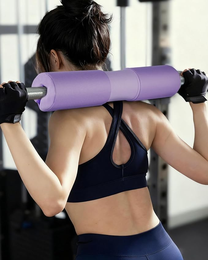 Barbell Squat Pad Set- Nylon Padding AntiSlip- Thick Foam Barbell Pad for Squats Cushion,Lunges&Bar Padding for Hip Thrusts -Standard Olympic Weight Bar Pad (Wrist Straps Weightlifting-Ankle Straps)