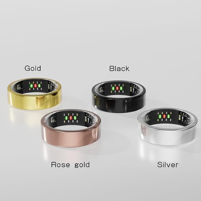 Titanium Smart Ring, Sleep & Activity Tracking Ring with Heart Rate, HRV, Stress Insights, 7-Day Battery Life, No Subscription, IP68 Waterproof, iOS & Android Compatible (Rose Gold, 11)