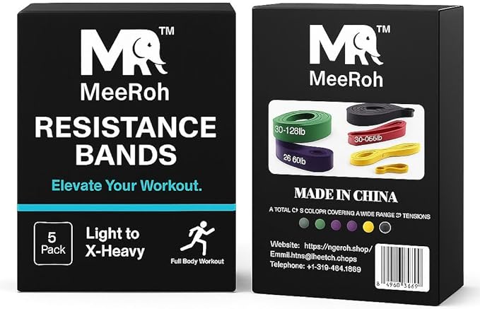 MeeRoh Pull Up Assist Band – Heavy Duty Resistance Band for Pull Ups – Premium Calisthenics Equipment for Home Gym – Assisted Pull Up Bands for Strength Training, Mobility & Pullup Bar Doorway Use