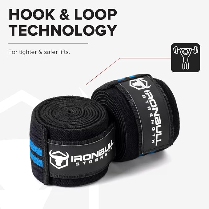 Knee Wraps for Weightlifting - 80" Elastic Knee Straps for Squats and Weight Lifting - Lifting Knee Wraps for Strength & Compression Wrap - Knee Support for Squatting, Powerlifting, Gym