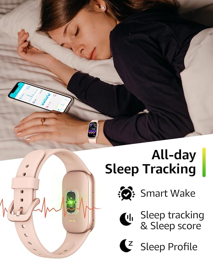FitnessTracker with Step Counter/Calories/Stopwatch, Activity HealthTracker with BloodPressure HeartRate Monitor, SleepTracker, 137+Sport Modes, Pedometer SmartWatch, Gift for Women Men pinkishwhite