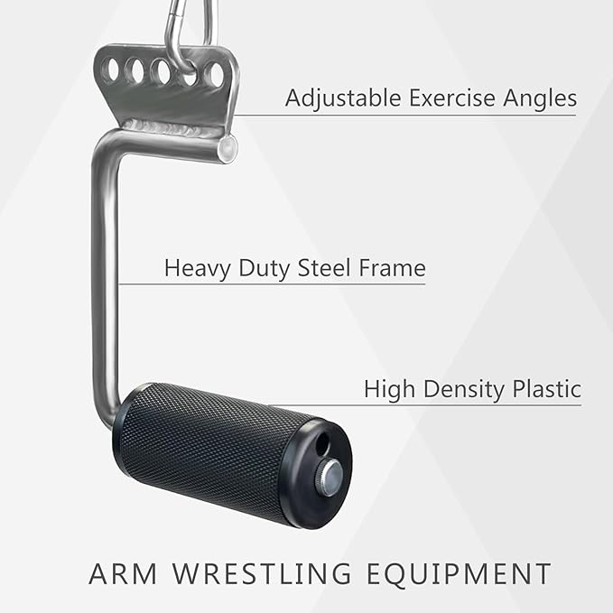 Arm Wrestling Handles, Thick Armwresting Training Equipment LAT Pulldown Attachments D Handle, V Bar Cable Machine Attachments, Gym Handles for Forearm, Wrist Strength Training