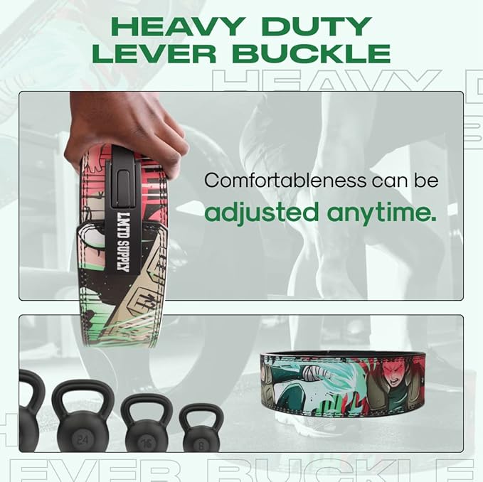 Anime Lever Belt, Weight Lifting Belt, Heavy Duty Powerlifting Weightlifting Gym Belt for Deadlifts Squats Back Support