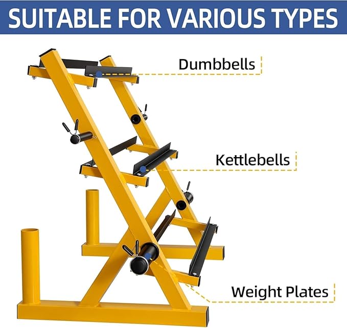 Heavy Duty 3 Tier Dumbbell Rack Multifunctional, Weight Rack For Dumbbells, Home Gym Equipment, Suitable For Storage Of Dumbbell, Kettle Bell, Barbell Plate, Barbell Bar