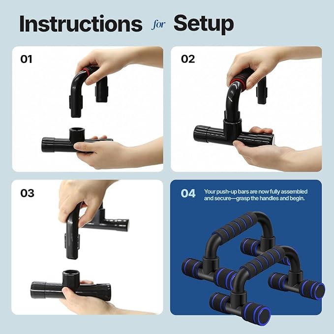 Perfect Push Up Handles for Floor 1 Pair | Home Workout Equipment for Men | Pushup Bar | Calisthenics Parallettes | Handstand Bars | Home Fitness Portable Workout Equipment | Strength Training | Gym Equipment for Home Gym Essentials