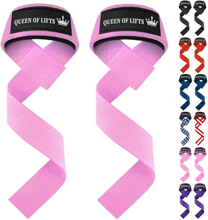 TECEUM Lifting Straps for Weightlifting Gym Strength Training - Wrist Straps with Neoprene Padded Cotton - Men & Women – Ideal for Powerlifting, Bodybuilding & Deadlifts