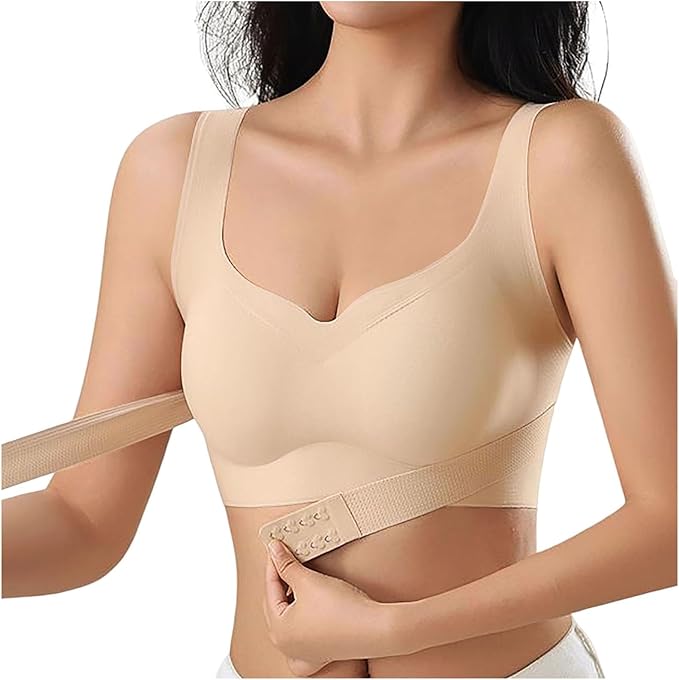 Posture Bras for Women Front Closure Cross Back Wireless Posture Corrector Bra Support Push Up No Underwire Bralettes 2026