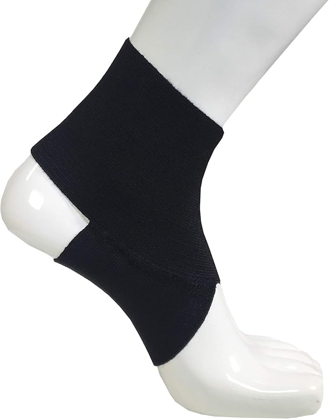 Champion Figure-8 Ankle Support, Light Elastic Compression Brace, Muscle Joint Recovery, Black, Large