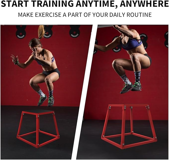PeakPursuit Metal Plyo Box, Plyometric Jumping Box Set with Anti-Slip Surface for Workout Home Gym,Single and Set