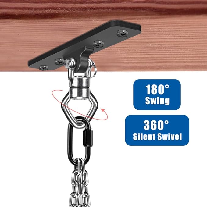 BeneLabel Ceiling Mount Swing Hanger with Bearing 900 LB Capacity Heavy Bag Hanger Stainless Steel Hanging Chair Mount 360° Swing Hardware for Aerial Silks, Punching Bag, Gymnast Ring