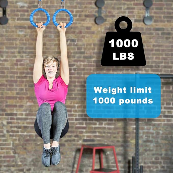 Dolibest 2 Pack of Ninja Gymnastic Rings,Monkey Ring Outdoor Backyard Ninja Accessories Set,Swing Bar Rings Obstacle Course for Training Equipment for Teens,1000LB Capacity