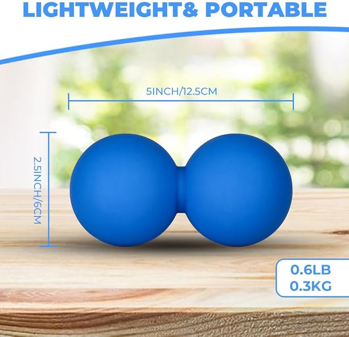 KYKJEYDD Peanut Massage Ball - Double Lacrosse Ball for Deep Tissue Massage & Myofascial Release, Medium Density Trigger Point Therapy Tool for Muscle Pain Relief, Neck, Back, Feet & Spine for Yoga