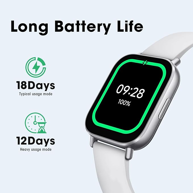 Xiaomi Redmi 5 Active Smart Watch, Step Counter Sport Watch for Women Men with 2" LCD Large Display, 140 Sports Modes, 5ATM Waterproof (Active-Matte Silver)