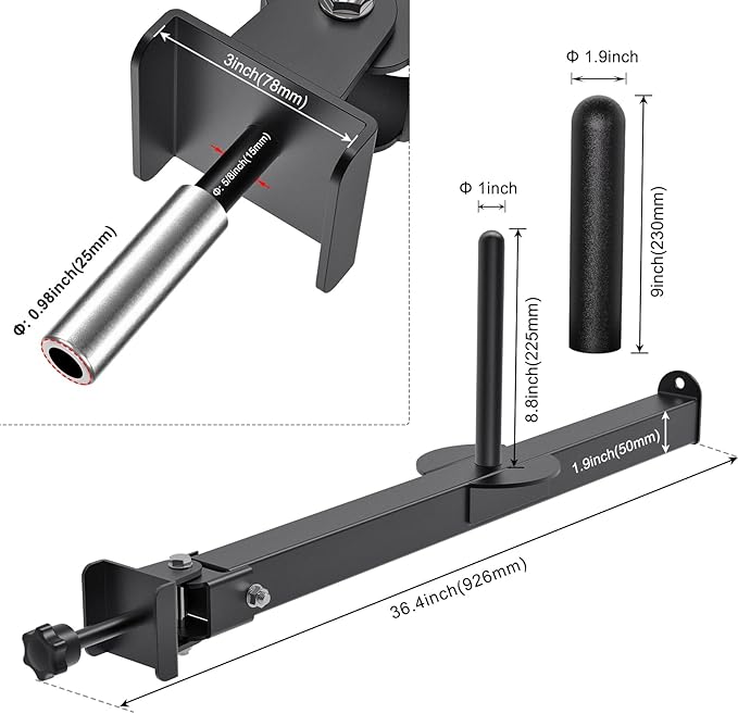 SELEWARE Power Cage Landmine Attachment, T Bar Row Landmine Attachment and Belt Squat Lever Arm for 2" x 2" or 3" x 3" Power Rack, V Bar Row Landmine Handle,  Fits 1"/2" Barbells & Weight Plates