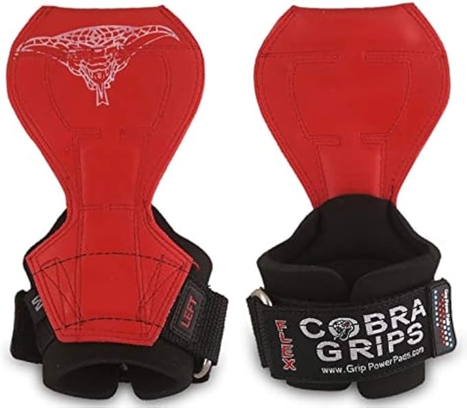 Cobra Grips Flex Model Weight Lifting Gloves Heavy Duty Straps Alternative Power Lifting Hooks for Deadlifts with Padded Wrist Wrap Support Bodybuilding