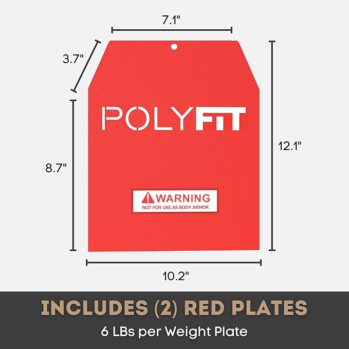 POLYFIT Weight Vest Plates - Weighted Plates for Strength Training Weight Vests - 4lb, 6lb, 9lb, 14lb, 19lb Pairs