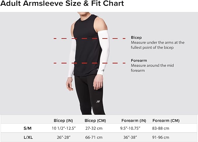 New Balance Unisex Outdoor Sports Compression Arm Sleeves, Arm Warmer, 1 Pair