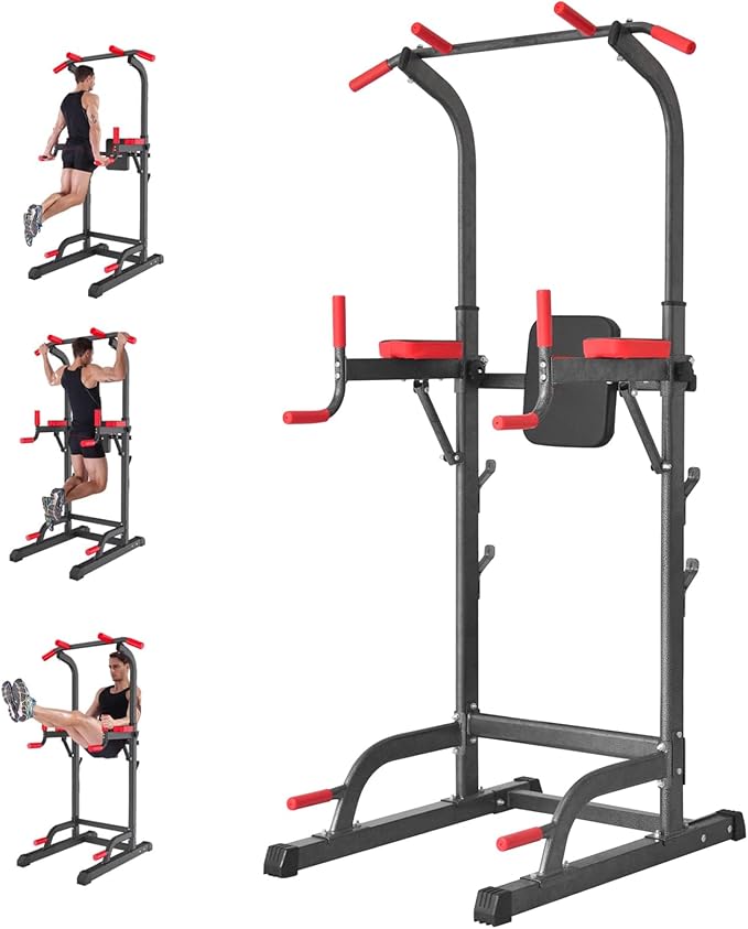 K KiNGKANG Power Tower Dip Station, Multi-Function Assistive Trainer Pull Up for Home Gym Muscle Building and Beginner Exercises,Load 450LBS