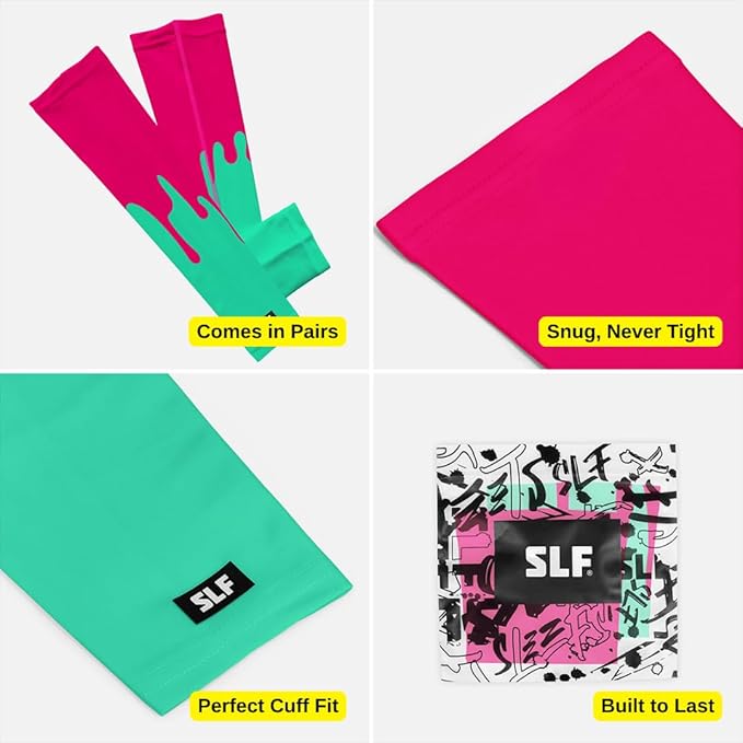 SLEEFS Arm Sleeves for Kids - Athletic Sports Sleeve for Youth Boys and Girls - UV Protection - Football Baseball Basketball