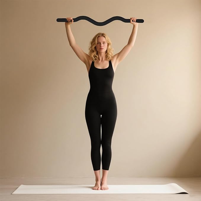 Weighted Workout EZ Curl Bar, Strength Training Bars, Soft Silicone Surface with Solid Steel Exercise Bar Barbell for Yoga, Pilates,Body Toning,and Strength Training