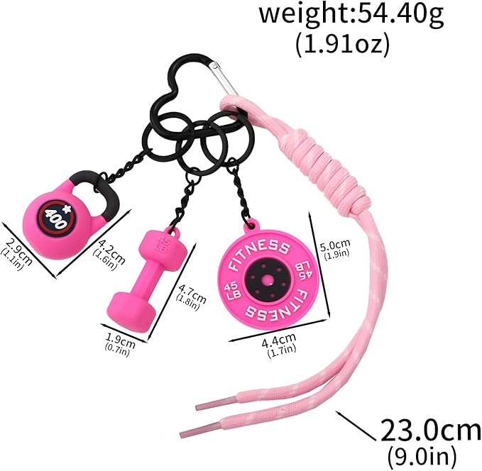 Gym Dumbbell Barbell Kettlebell Purse Keychain - Muscle Faith Cup Rope Gym Bag Handbags Purse Charms - Fitness Gift