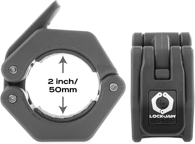 Lock-Jaw Sport Olympic Barbell Collar - Quick Release Barbell Clamp (Black)