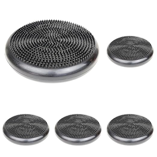 Cando-30-1870 CanDo Inflatable Balance Disc for Balance Training, Proprioception, Strengthening Lower Extremities, Posture, Stress Relief, Restlessness & Anxiety. Black, 14” Diameter (Pack of 5)