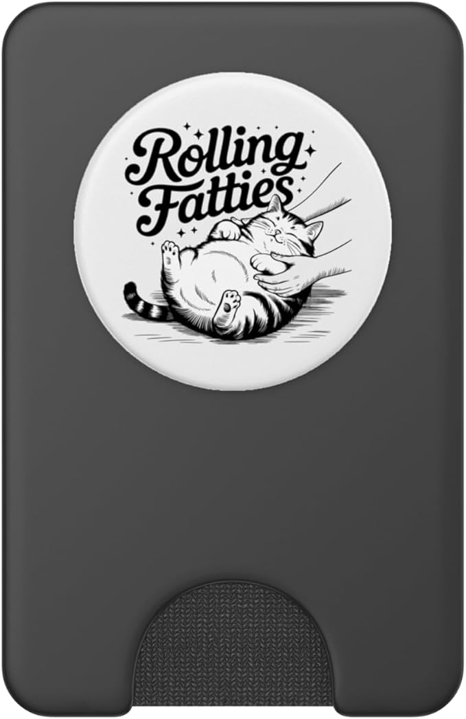 Rolling Fatties Cute Cat Kitten Lover Funny Cat Fat Owner PopSockets PopWallet for MagSafe