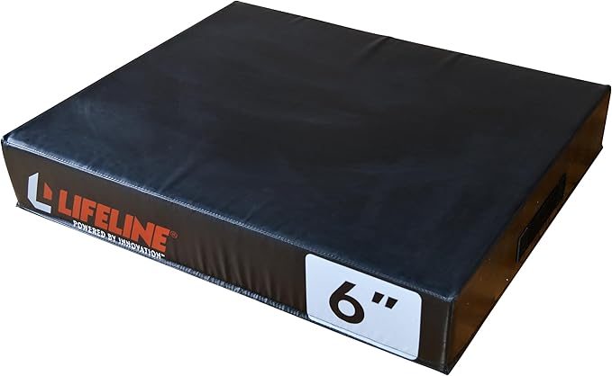 Lifeline Fitness Foam Plyo Box - Durable Plyometric Jump Box with Vinyl Cover and Handles for Cross Training, HIIT, Exercise Equipment - Multiple Heights Available