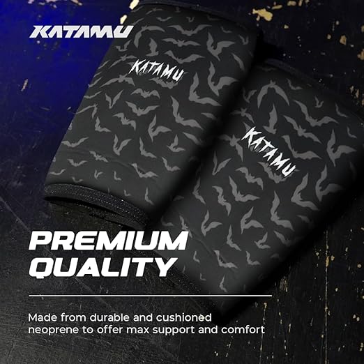 Katamu Premium Weightlifting, Powerlifting, Squats, Athletic and Fitness Knee Support Sleeve | Knee Sleeve for Men and Women | Batman, XL