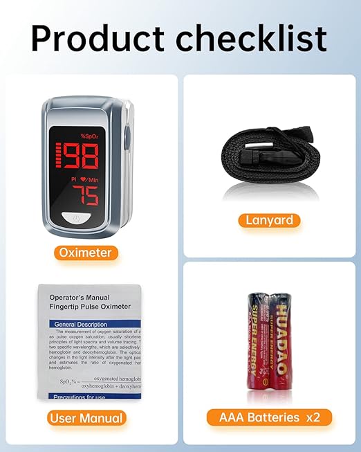 HOLFENRY Pulse Oximeter Fingertip - HOLFENRY Oxygen Monitor Fingertip Mini SpO2 Pulse Oximeter Oxygen Saturation Monitor for SpO2/Heart Rate/PI Pulse Ox