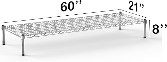 21''W x 60''L x 8''H Chrome Plated Wire Dunnage Rack | Off The Floor Storage