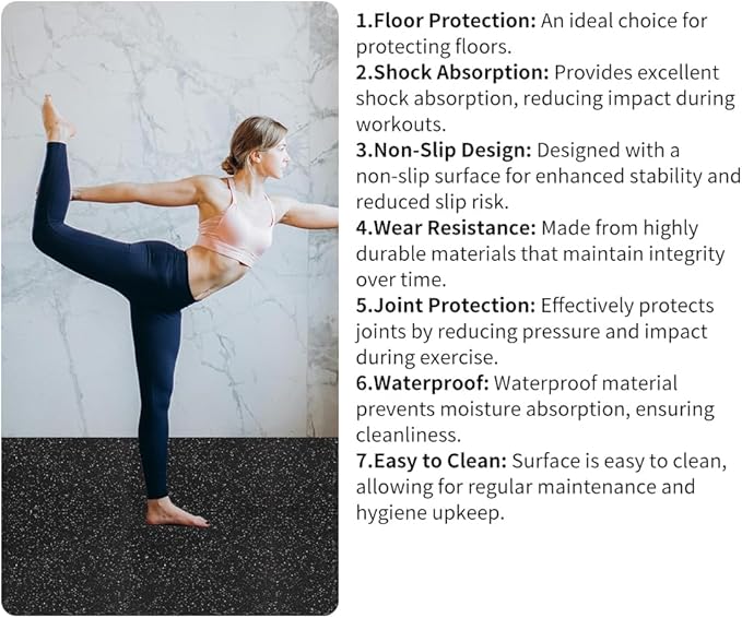 0.56in Thick 96 Sq Ft Gym Flooring for Home Gym, 24 Tiles Workout Exercise Equipment Mats, Rubber Top with EVA Foam, Interlocking Puzzle Floor Tiles for Fitness Room, Protective Flooring Mat
