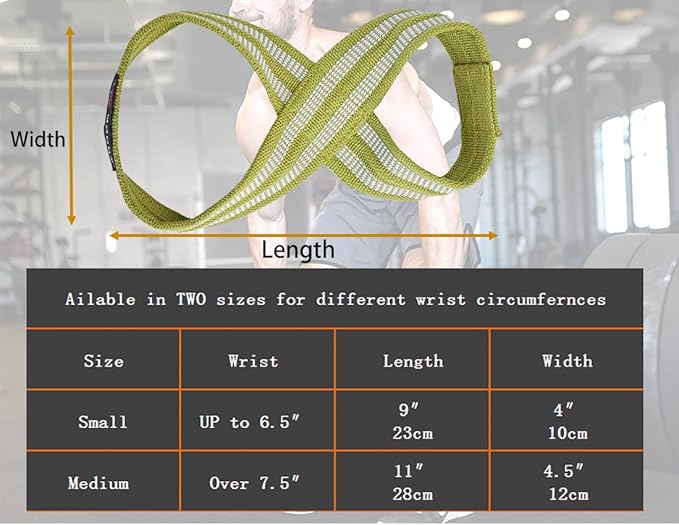 MOOCY Figure 8 Lifting Straps for Deadlift,Weightlifting,Strongman,& Cross Training Strong Weightlifting Wrist Wraps