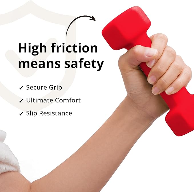 Portzon Weights Dumbbells with Neoprene Coating（Single）, 1LB-3LB Anti-Roll, Anti-Slip, Hexagonal Home Fitness Equipment for Shoulder, Neck, and Hand Training for Seniors over 55 old