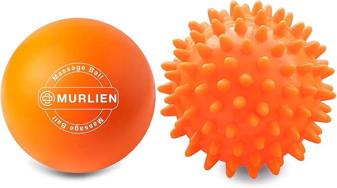 Massage Ball Set, Spiky Ball & Lacrosse Ball for Body Massage, Muscle Relief, Deep Tissue, Myofascial Release, Massager for Neck, Shoulder, Back, Foot or Muscle Tension - Orange