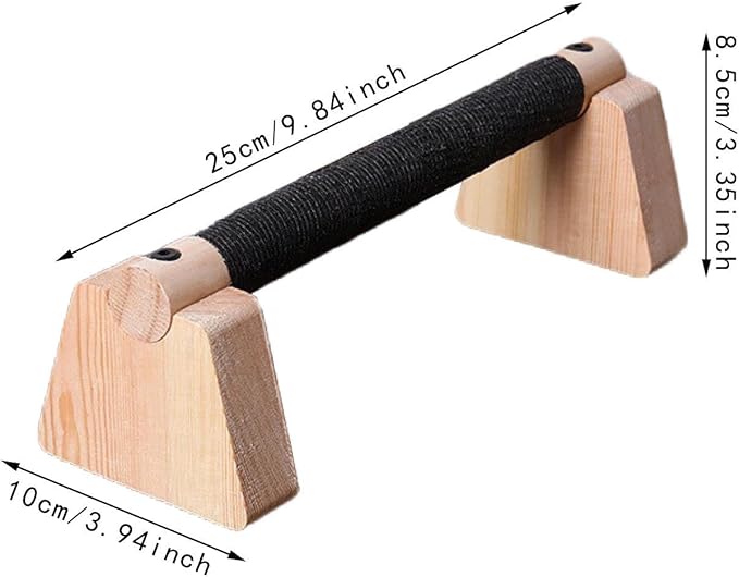 2 Pieces Push up Bar Wooden Parallettes Bar Pushup Handles Portable Anti Slip Push up Stand for Exercise Gymnastics Workout