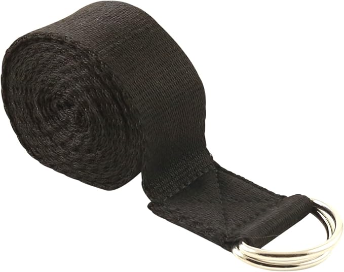 FIT SPIRIT 6ft Fitness Exercise Yoga Strap - Black