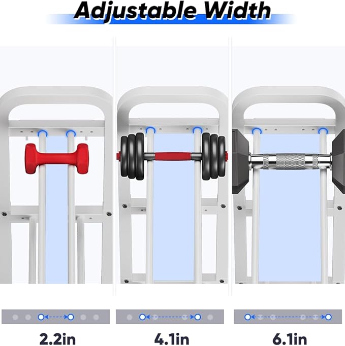 Adjustable Dumbbell Rack, Weight Storage Stand Holder for Dumbbells & Kettlebells, Heavy-Duty Home Gym Organizer with 6 Hook for Home Gym Equipment Accessories (Rack Only)