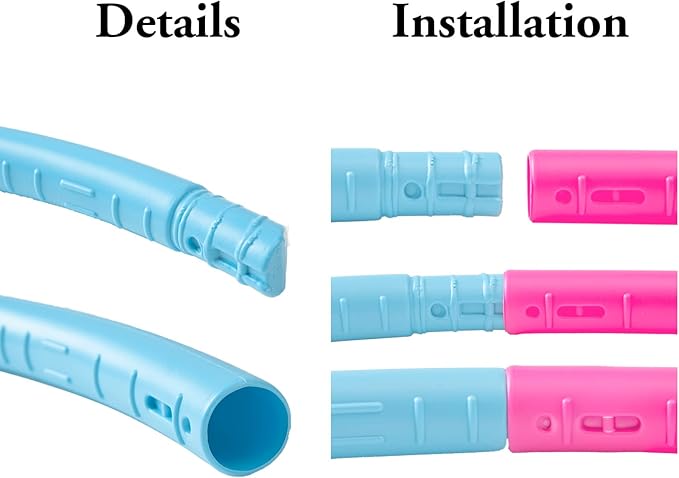 Liberry Kids Exercise Hoop, Detachable & Size Adjustable Toy Hoop, Professional Hoola Rings, Sport Gift in Blue, Pink