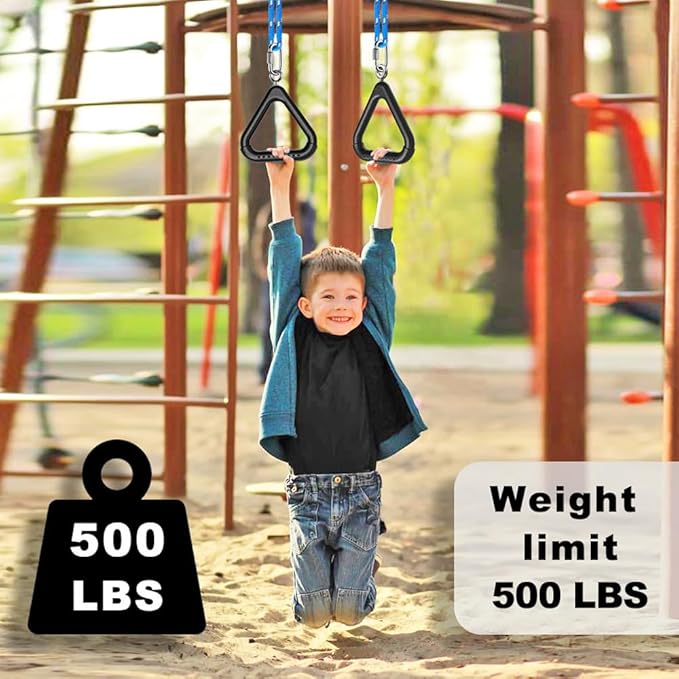 Dolibest Monkey Bars Trapeze Bar Kids Monkey Bars Playground Trapeze Bar Rings Swing Sets for Backyard with Monkey Bars Ninja Course for Kids Outside Playset Monkey Bars (2Pcs), Black