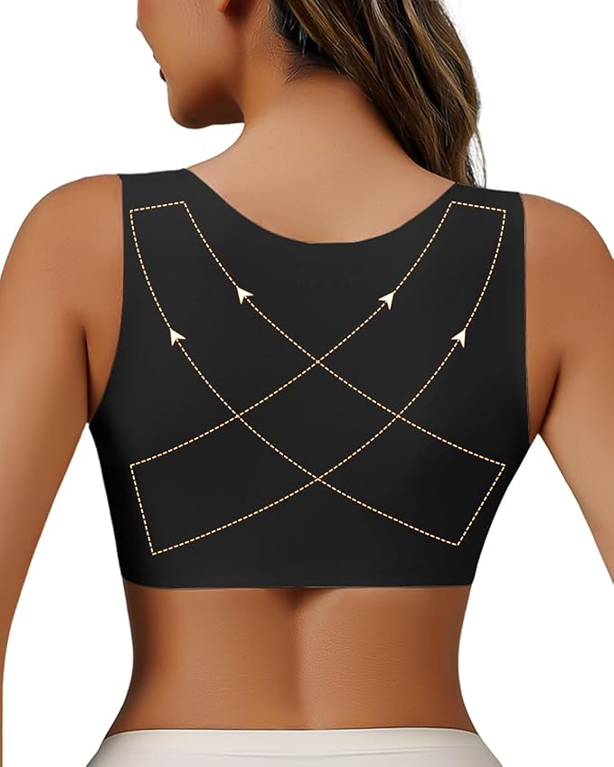 Front Closure Back Posture Corrector for Women Posture Correcting Adjustable Back Support for Women Bras Chest Shaper