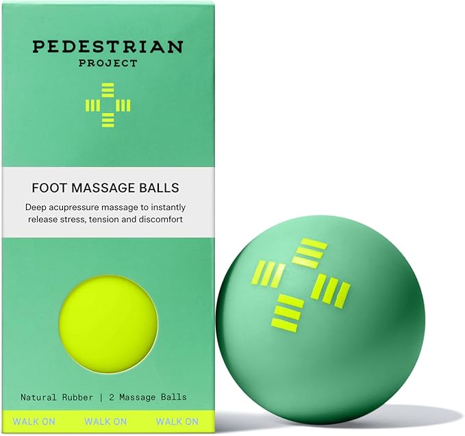 Pedestrian Project Foot Massage Balls (2-Pack) — Smooth Rubber Trigger-Point Tools for Plantar Fasciitis, Arch & Heel Pain Relief — Deep Tissue Myofascial Release & Reflexology