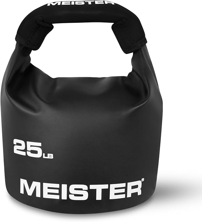 Meister BEAST Portable Sand Kettlebell - Soft Sandbag Weight - 25lb / 11.3kg - Black