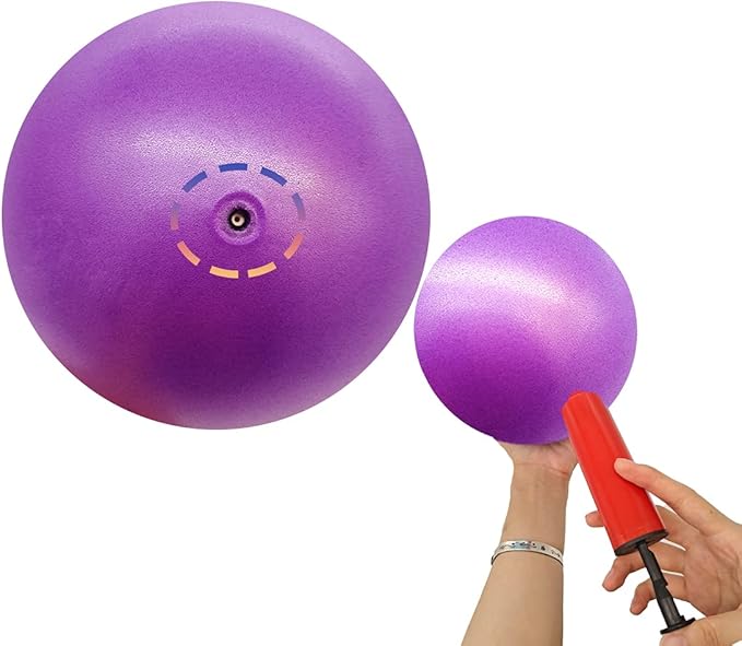 Exercise Pilates Mini Yoga Barre Small for Home Stability Squishy Training Physical Therapy Improves Balance with Pump(Purple, 6 Inch)