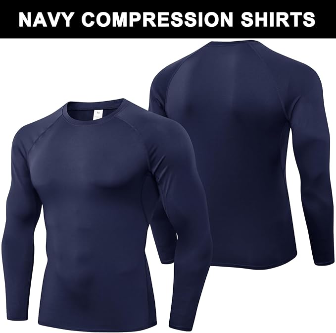 SPVISE 1 or 3 Pack Men's Compression Shirts Long Sleeve Workout Gym T-Shirt Running Top Cool Dry Sports Baselayer Undershirts