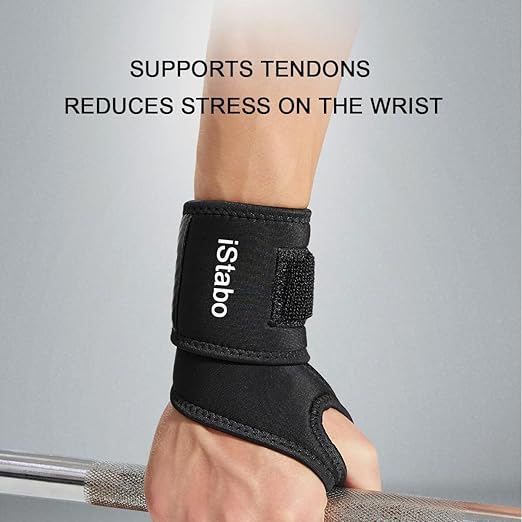 Compression Wrist Support Brace, Gym Ulnar Wrist Wraps for Weightlifting, Fitness, Tendonitis, Carpal Tunnel Arthritis, Pain Relief, Adjustable Carbon Fiber Pattern Neoprene Wrist Straps Fit Left or Right Hand